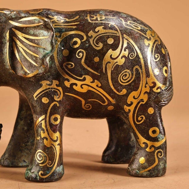 Pair of Vintage Bronze Elephant Statues For Sale - Image 9 of 9