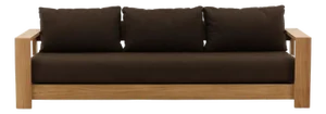 Outdoor Chocolate & Teak Sofa