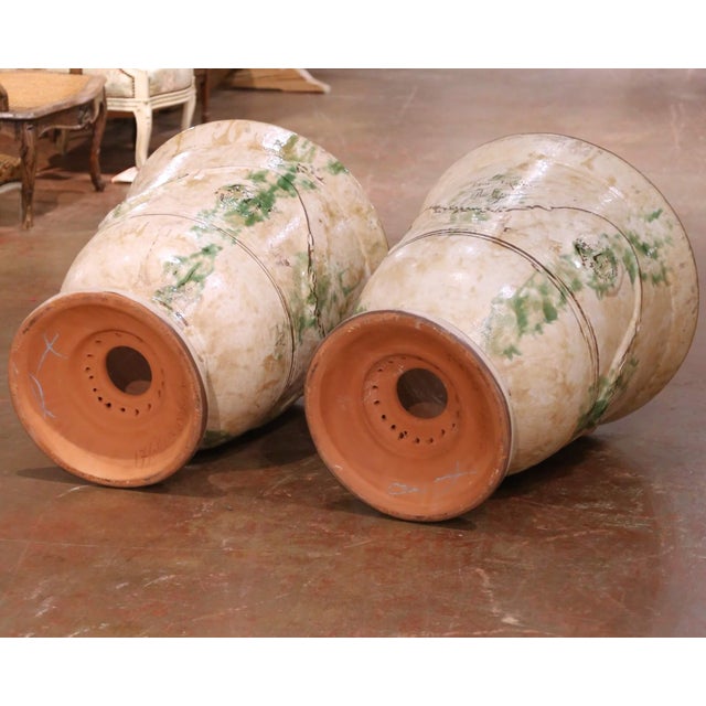 Pair of French Antiqued Anduze Terracotta Garden Vases From Terre Figuière For Sale - Image 12 of 14