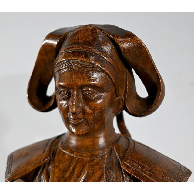 Wood Breton Woman Returning from Market, Late 1800s, Beech For Sale - Image 7 of 18