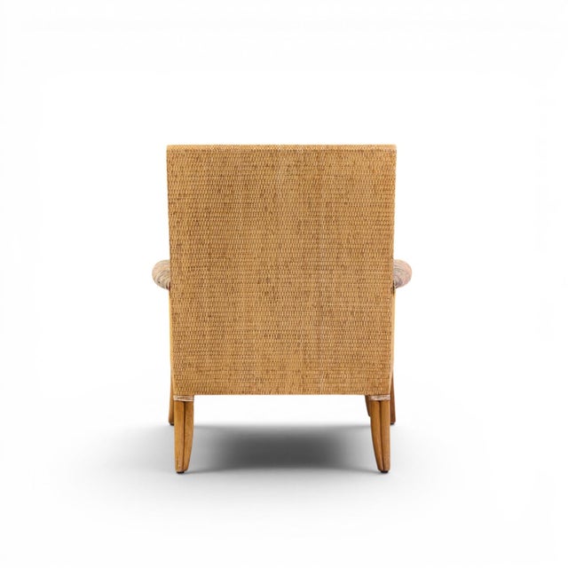 McGuire Umbria Rattan and Wicker Lounge Chair With Ottoman For Sale In Chicago - Image 6 of 10