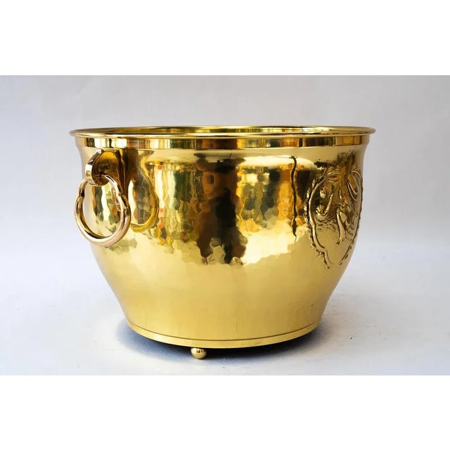 Art Deco Brass Palm Pot, 1920s For Sale - Image 4 of 10