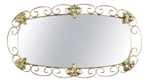 Vintage Oval Mirror in Brass, 1950s