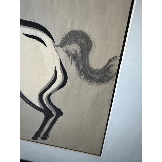1940s Framed Set of Japanese Woodblock Prints of a Horse by Yoshijiro Urushibara For Sale - Image 11 of 17