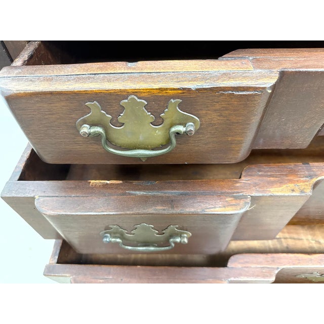 Antique Chippendale Style Mahogany Block Front Secretary Desk With Shell Carving For Sale - Image 9 of 13