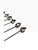 An exceptional set of six (6) vintage mid-century modern sterling silver iced tea or cocktail sipper straw spoons....