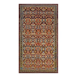 Rare Brown Ground Color Captivating Tribal All Over Design Antique 19th Century Persian Ziegler Sultanabad Carpet For Sale