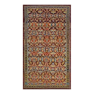 Rare Brown Ground Color Captivating Tribal All Over Design Antique 19th Century Persian Ziegler Sultanabad Carpet