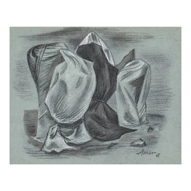 1948 Irving Amen Spectral Figures Drawing For Sale