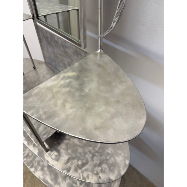 Handcrafted Artisan Entry / Foyer Table or Tall Vanity With Mirror, 1990s For Sale - Image 10 of 18