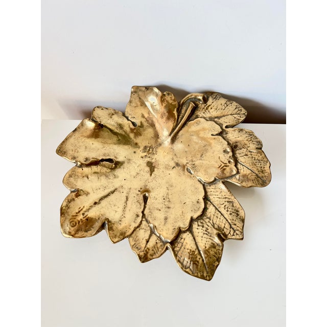 Decorative Gilt Bronze Leaf-Shaped Dish, 1920s For Sale - Image 6 of 9