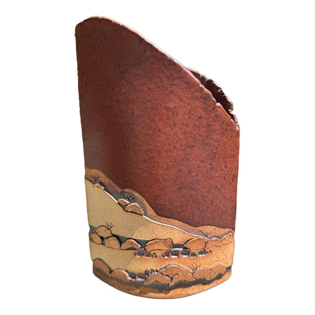 Vintage Rick Schlag Signed Southwestern Studio Pottery Vase 10.25″ H For Sale