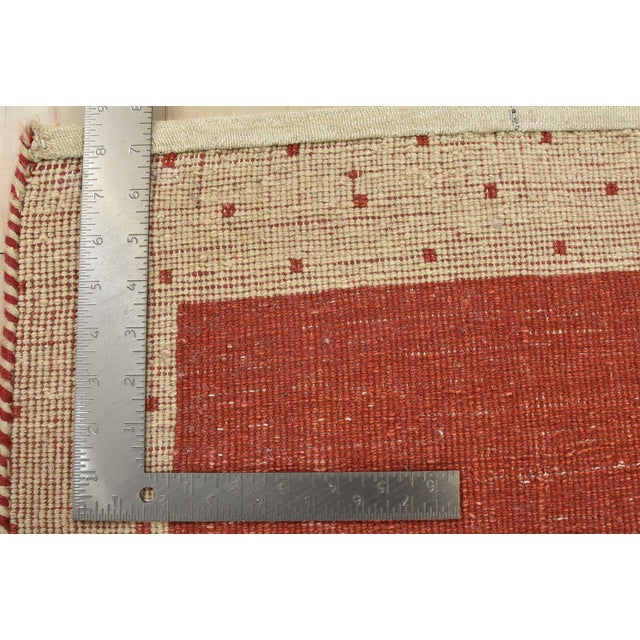 Gabbeh Rug 2’8” X 3’11” Red Wool Contemporary Hand-Knotted Carpet For Sale - Image 10 of 10