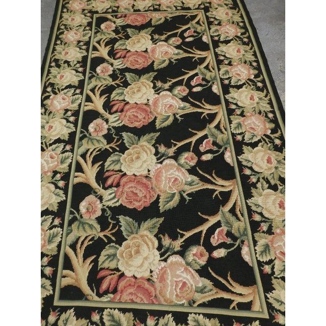 1900 - 1909 Early 20th Century Vintage Hand Made Needle Point Rug 4'x 6'9" For Sale - Image 5 of 13