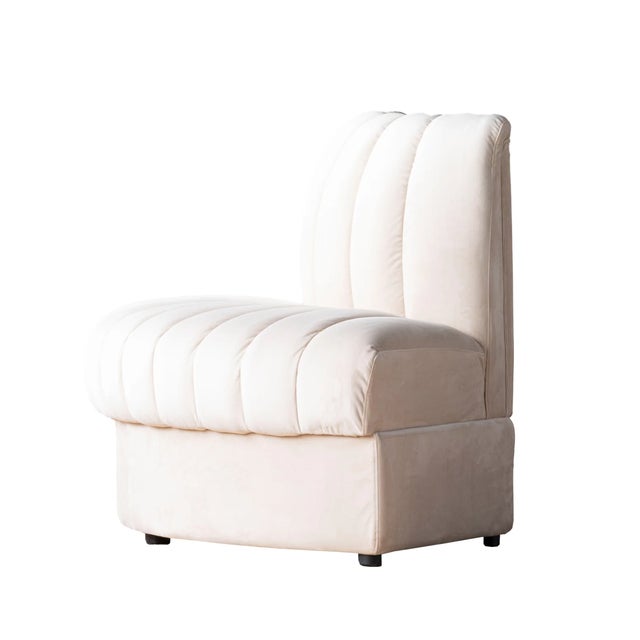 Not Yet Made - Made To Order Matthew Izzo Home Estelle Oatmeal Velvet Outside Corner Banquette Sofa For Sale - Image 5 of 7