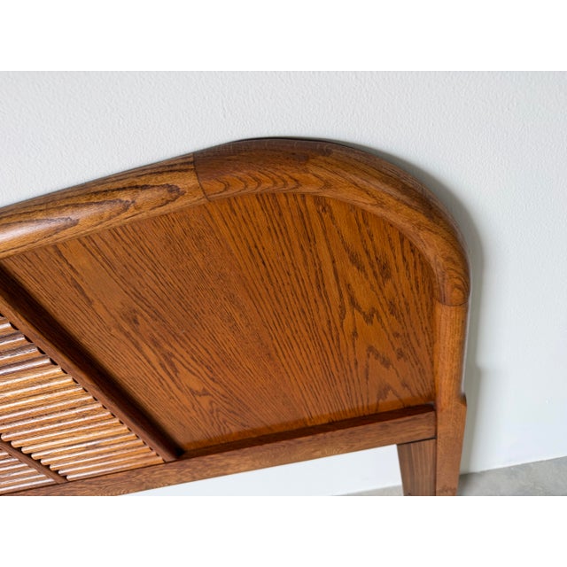 Brown 1970s Mid-Century Modern Queen Size Wood Headboard For Sale - Image 8 of 12