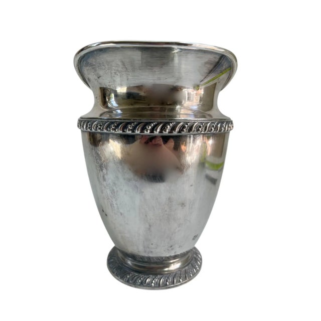 English Vintage Classic Silverplate Water Pitcher or Vase For Sale - Image 3 of 4