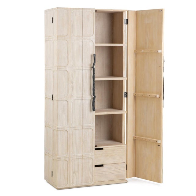 Contemporary Pine Lattice & Iron Branch Storage Cabinet For Sale - Image 3 of 5