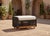 Modern Alpine Teak Wood Outdoor Ottoman With Black - Rope Design For Sale - Image 3 of 13
