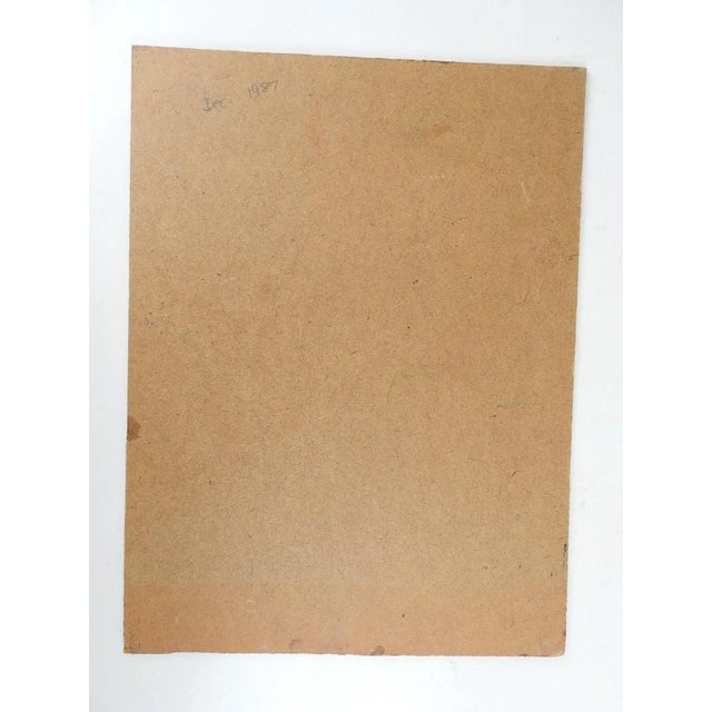 Vintage Late 20th Century Impressionist Portrait Man With Mustache Painting For Sale - Image 4 of 5