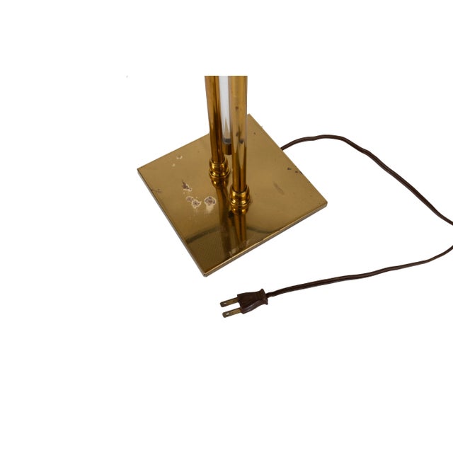 Charcoal Mid Century Modern Desk Lamp With Lucite Pull Chain For Sale - Image 8 of 8