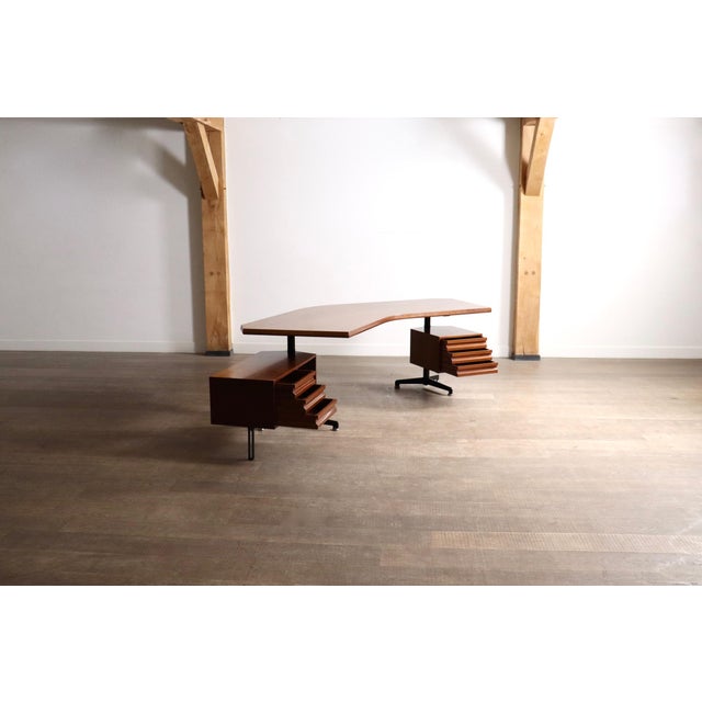 T96 Boomerang Desk by Osvaldo Borsani for Tecno, Italy, 1956 For Sale - Image 9 of 17