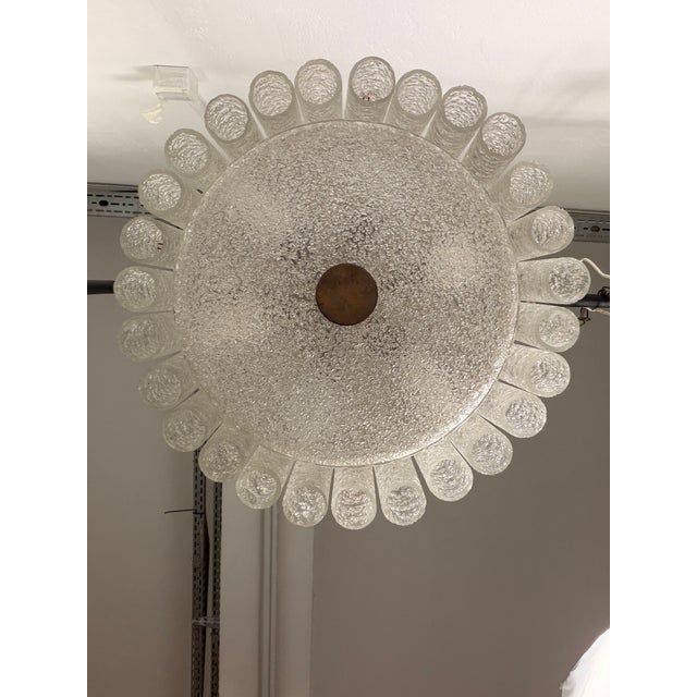 1970s Ice Glass Pendant Light from Doria Leuchten, Germany, 1970s For Sale - Image 5 of 18