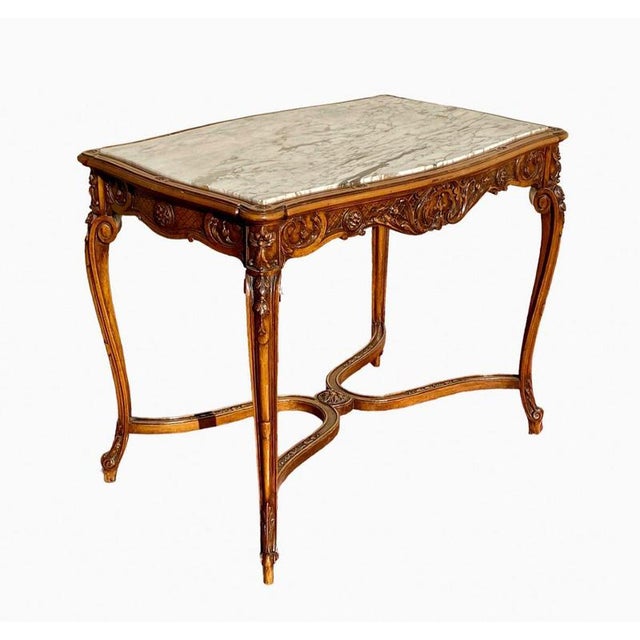 Wood Louis XV Style Walnut Coffee Table For Sale - Image 7 of 9