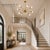 Modern Brass Chandelier With 8 Arms, Contemporary Lighting Fixture, Ceiling Light, Living Room or Dining Room Decor, Stylish and Elegant For Sale - Image 13 of 16