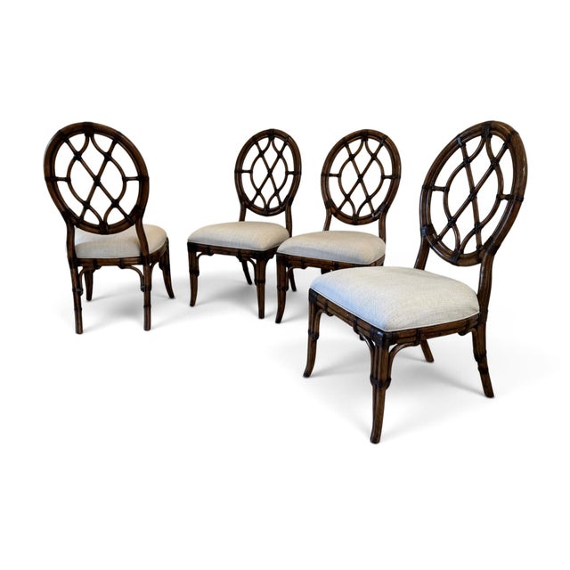 2010s Tommy Bahama Bali Hai Cedar Key Oval Back Dining Chairs - Set of 4 For Sale - Image 5 of 18