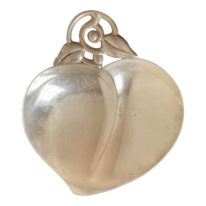 Tiffany & Co Midcentury Heart Shaped Modern Sterling Silver Jewelry Dish