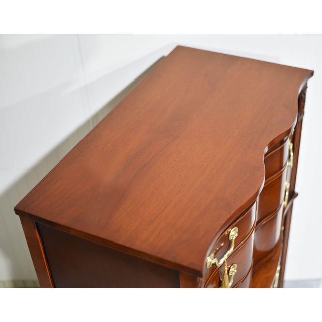 Vintage Georgian Style Mahogany Tall Chest of Drawers With Brass Bail Hardware For Sale - Image 9 of 13