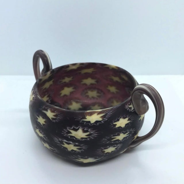 Glass Set of 3 Vintage Millefiori Fratelli Toso Style Miniature Glass Objects With Handles For Sale - Image 7 of 12