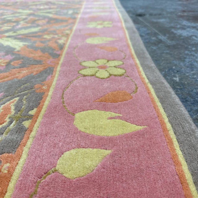 5ft5in × 10ft3in Custom Made Wool + Silk Carpet For Sale - Image 10 of 12
