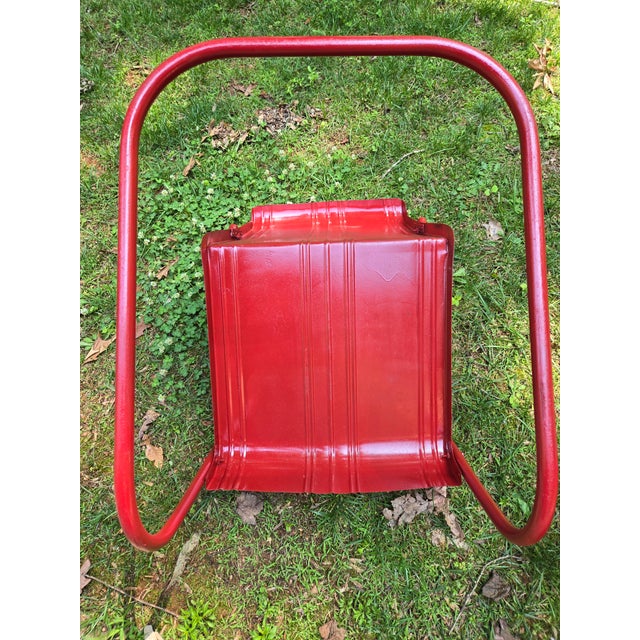 Vintage Red Steel Patio/Garden Rocker Chairs, a Pair For Sale In Greensboro - Image 6 of 11