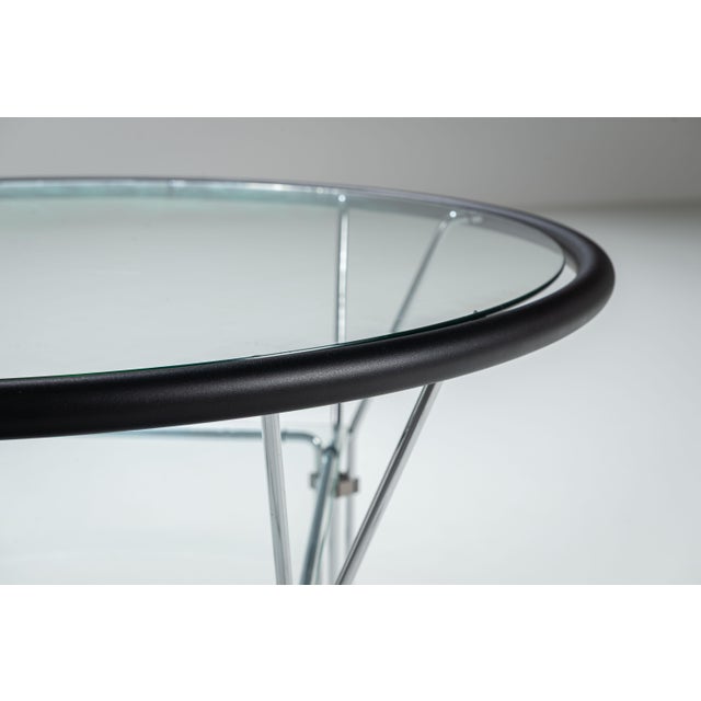 Vintage Round Glass and Steel Coffee Table by Niels Bendtsen, 1980s For Sale - Image 11 of 13