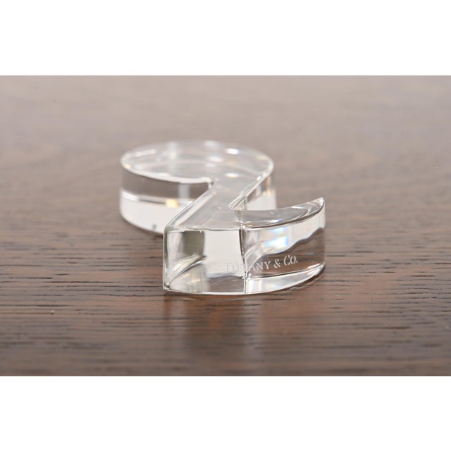 Late 20th Century Tiffany & Co. Crystal Glass Musical Note Paperweight For Sale - Image 5 of 8