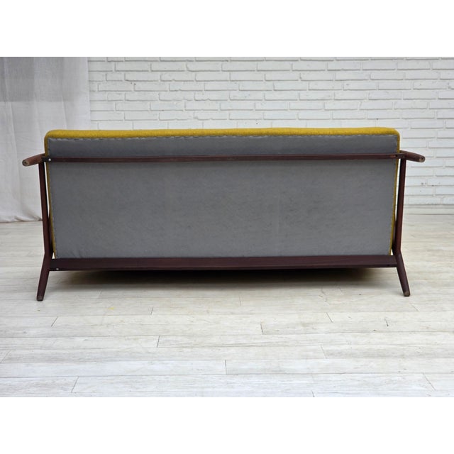 Vintage Danish Two-Seater Sofa in Furniture Wool and Teak Wood, 1960s For Sale - Image 10 of 18
