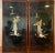 Wood 1950s Large Vintage Asian Inlaid Black Lacquer Hanging Panels - Set of 2 For Sale - Image 7 of 7
