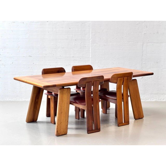 Sapporo Dining Table and Chairs in Walnut by Mario Marenco for Mobilgirgi, Italy, 1970s, Set of 5 For Sale - Image 16 of 16