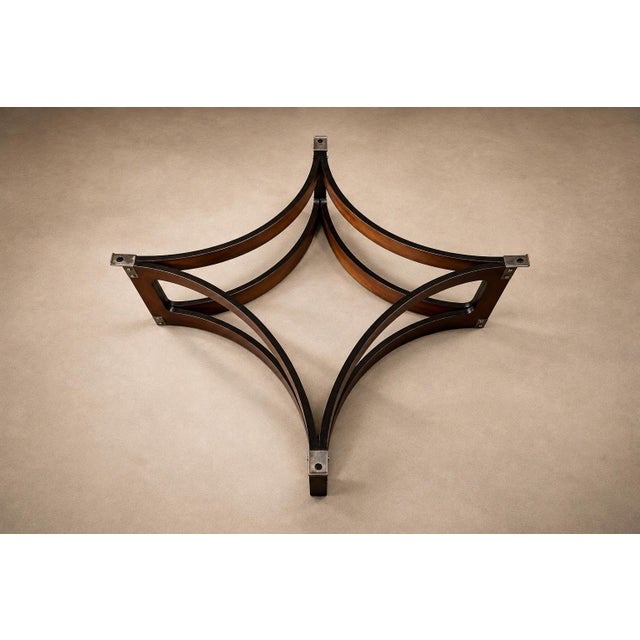 Wood Brazilian Modern Round Coffee Table in Bent Rosewood and Glass by Novo Rumo, Brazil, 1960s For Sale - Image 7 of 16