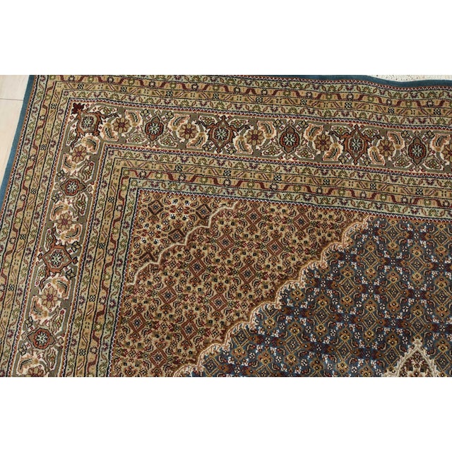 Textile Tabriz Mahi Rug 8' X 10'3'' Blue Wool Traditional Hand-Knotted Oriental Carpet For Sale - Image 7 of 15
