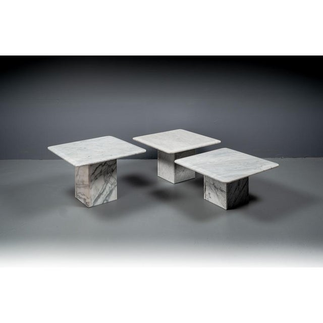 Black Carrara Marble Nesting Coffee Tables, Italy, 1960s, Set of 3 For Sale - Image 8 of 18