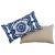 Boho Chic Modern Castanet Blue Embroidery Pillow For Sale - Image 3 of 5
