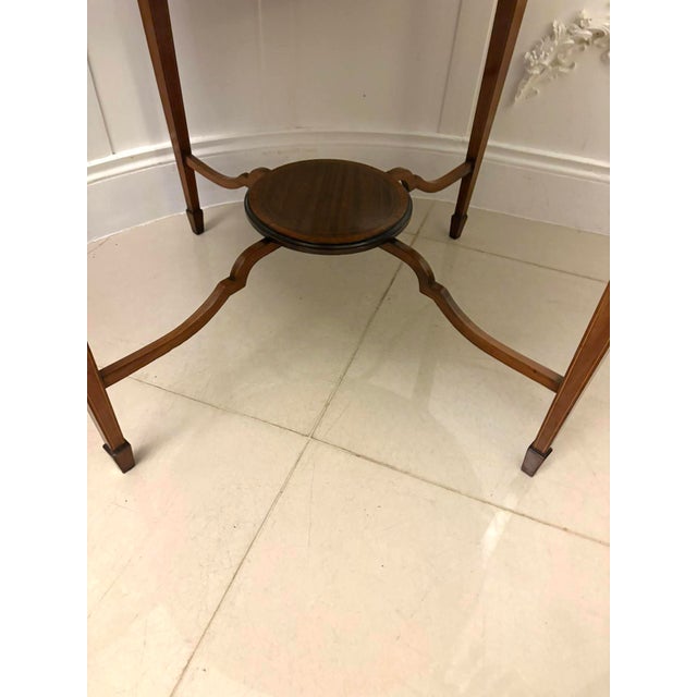 Antique Victorian Inlaid Mahogany Centre Table, 1880s For Sale - Image 10 of 12
