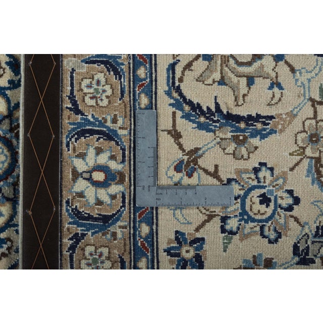 Hand-Knotted Nain 9la Oriental Rug with Silk For Sale - Image 12 of 13