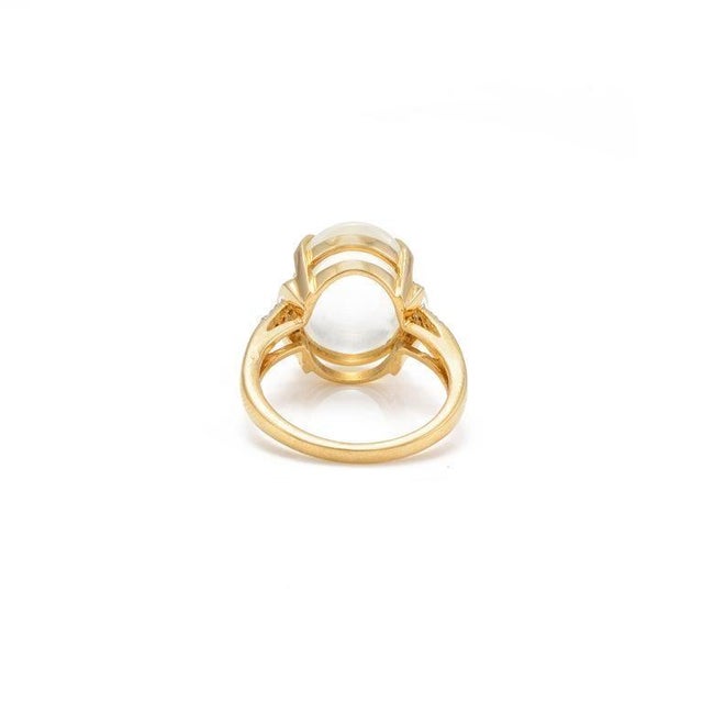 Metal Bohemian Chic 20th Century 8.6 Ctw Moonstone Cocktail Ring Size 6.5 For Sale - Image 7 of 8