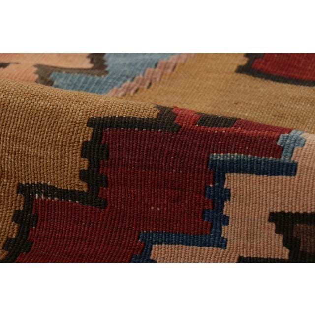 Textile Vintage Tribal Kilim in Brick Red With Bold Geometric Patterns - Rug & Kilim For Sale - Image 7 of 7