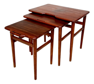 Danish Teak Nesting Tables by Kurt Østervig for Jason Møbler, 1960s, Set of 3