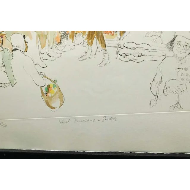 William Papas "Street Musicians -Pike Place Seattle" Signed Hand Colored Etching For Sale In Denver - Image 6 of 6